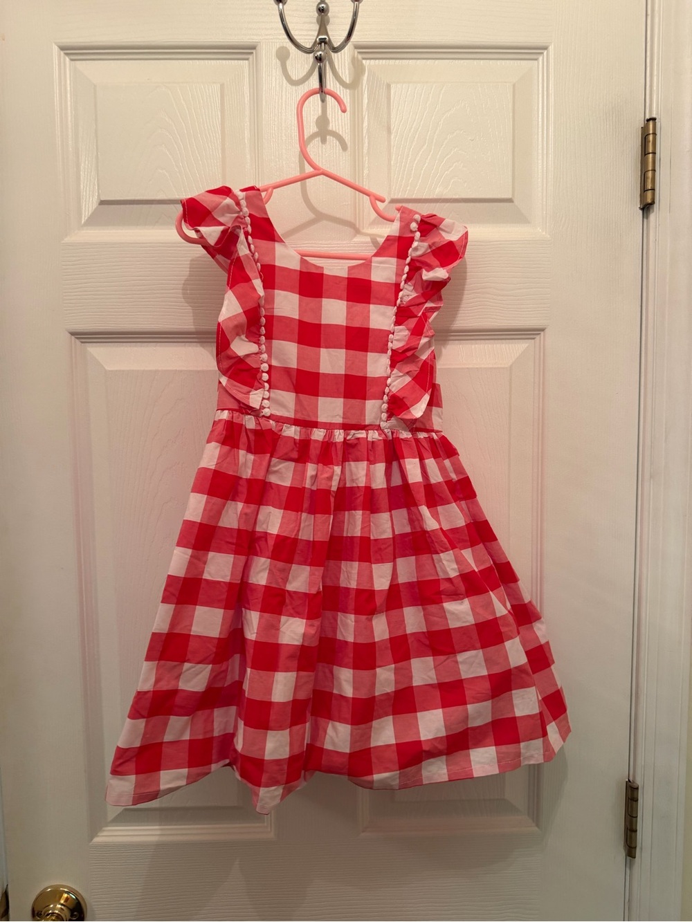 Max Studio Red and White Gingham Ruffle Dress